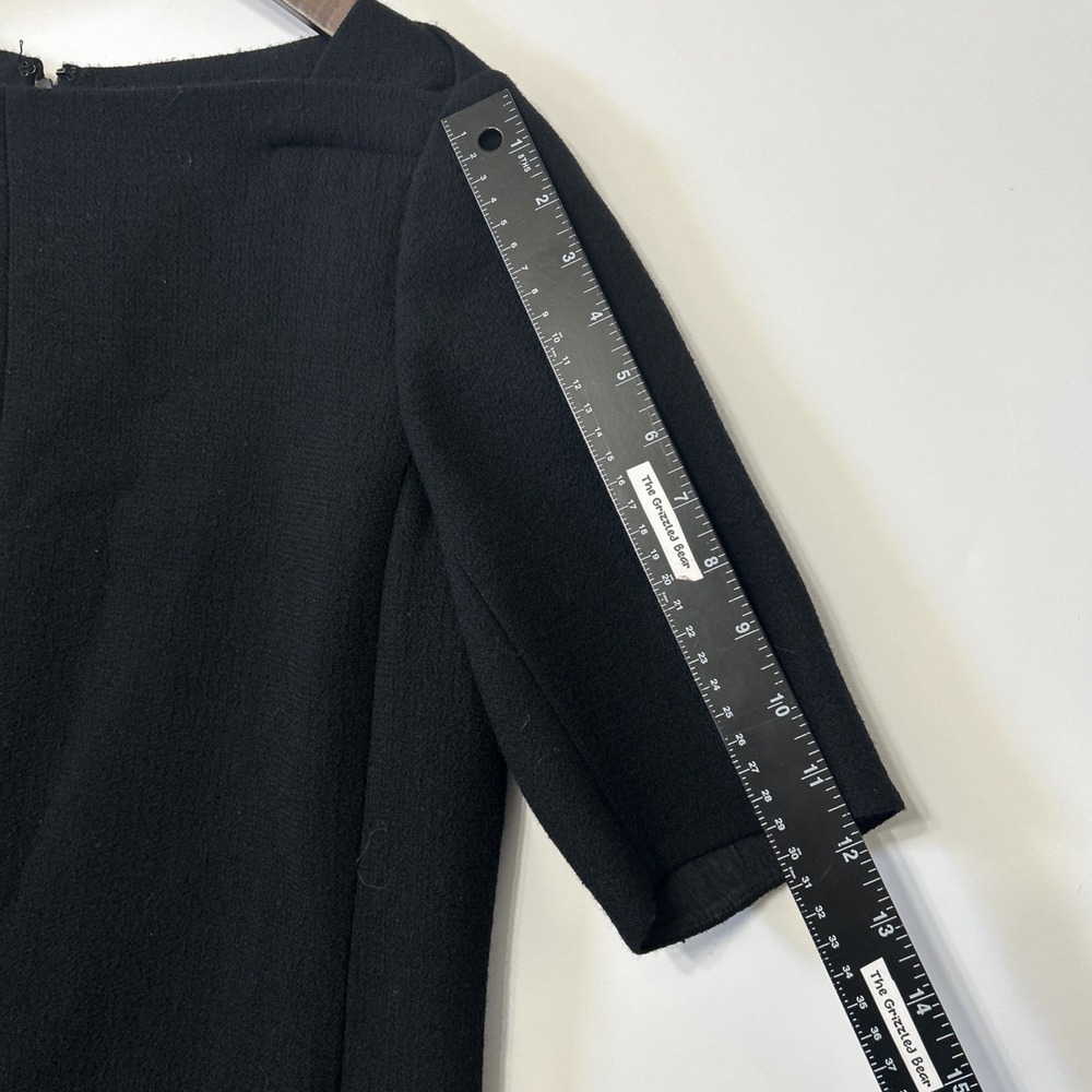 Lafayette 148 Womens Black Midi Dress Size 8 Wool Classic Career Luxury Half Slv - Picture 9 of 16